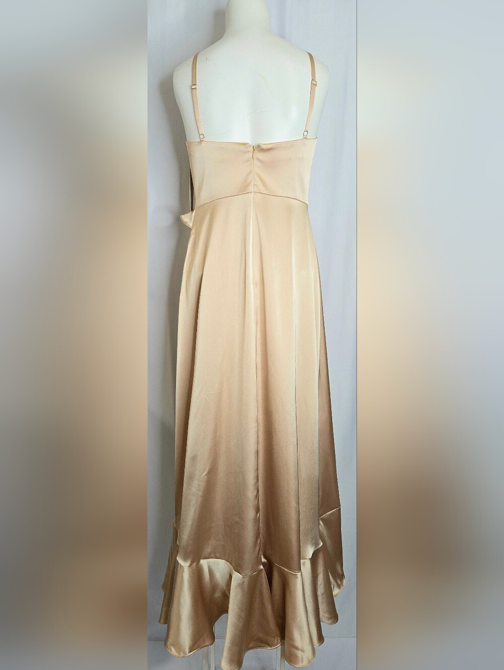 Revelry Paloma Gold Champagne Satin Formal Wedding Guest Bridesmaid Dress 4 NWT - Picture 5 of 10